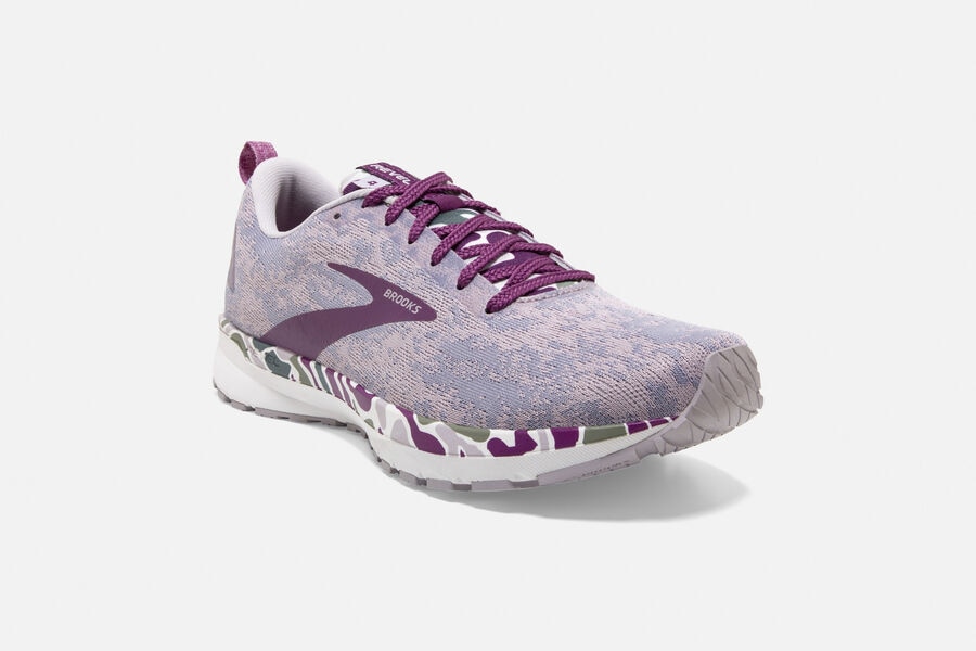 Brooks Running Shoes - Revel 4 Road Womens - Purple/White - YVI-854603